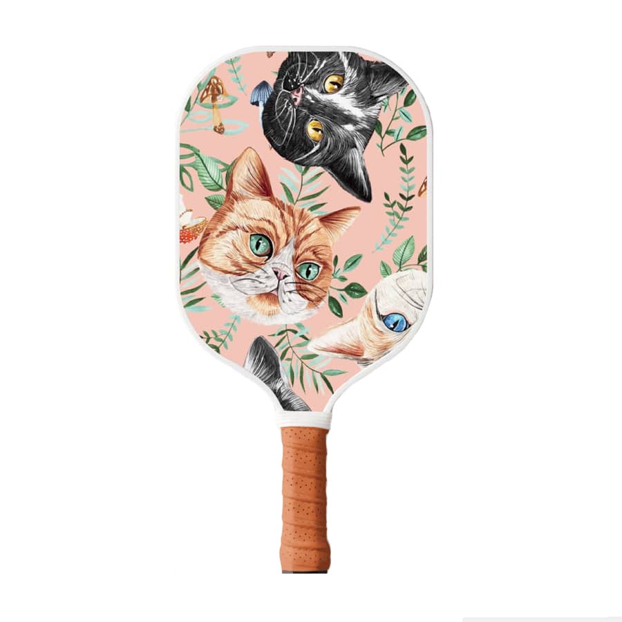 T700 Carbon Fiber Pickleball Paddle with Cute Meow Star Print – Stylish Gear for Women Players