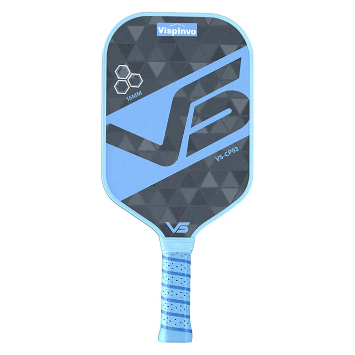 In the couple's fiberglass pickleball set, the blue one is suitable for men