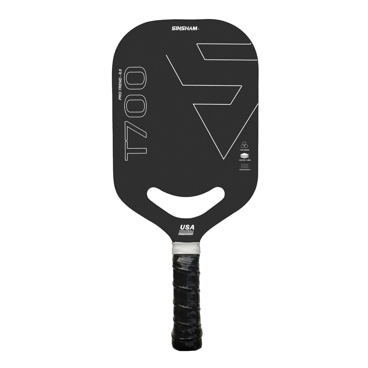 a-black-T700-pickleball-paddle-with-USPA-Certified